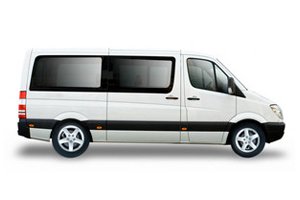side view mini bus white