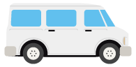 illustrated grey mini bus